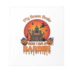 Kappersbezem Gebroken Halloween Pompoen Kniptang H Notitieblok