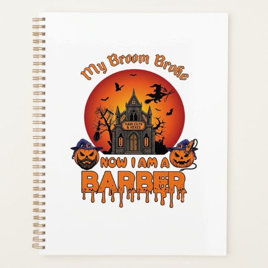 Kappersbezem Gebroken Halloween Pompoen Kniptang H Planner (Voorkant)