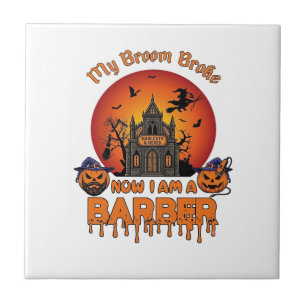 Kappersbezem Gebroken Halloween Pompoen Kniptang H Tegeltje