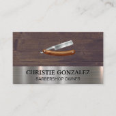 kappersblad | Metaal en hout Visitekaartje (Voorkant)