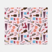 kapperseenheid KIT naadloos patroon Fleece Deken (Voorkant (Horizontaal))