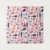 kapperseenheid KIT naadloos patroon Wandkleed (Voorkant (horizontaal))