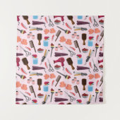 kapperseenheid KIT naadloos patroon Wandkleed (Voorkant)