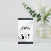 Kappersgereedschap | QR-code | Modern Visitekaartje (Staand voorkant)