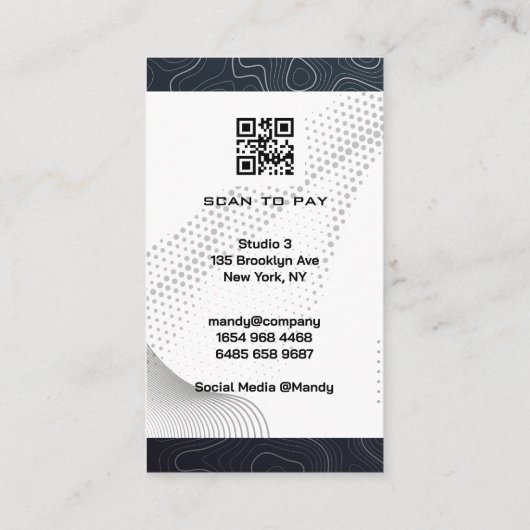 Kappersgereedschap | QR-code | Modern Visitekaartje (Achterkant)