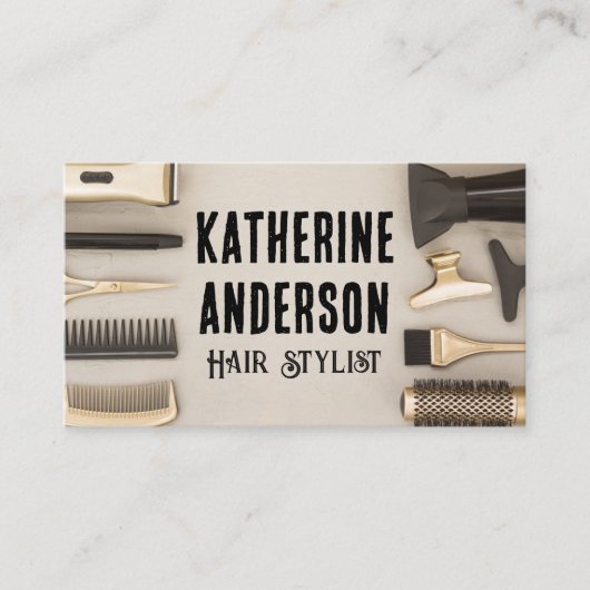 Kappersgereedschap Visitekaartje (Voorkant)