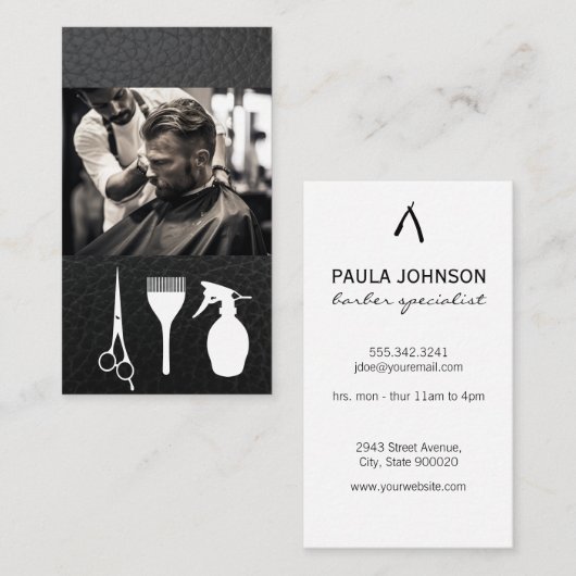 kappershaar | Haren knipgereedschap Visitekaartje (Voorkant / Achterkant)