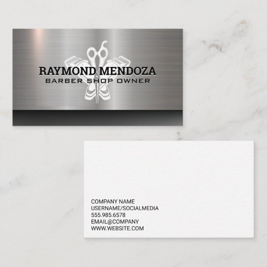 kappershaar | schaar | Metallic Visitekaartje (Voorkant / Achterkant)