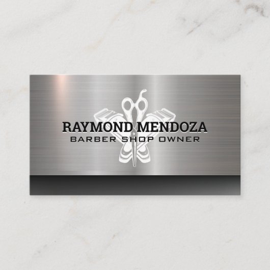 kappershaar | schaar | Metallic Visitekaartje (Voorkant)