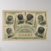  kappershaar snijgrafiek 1884 poster (Voorkant)