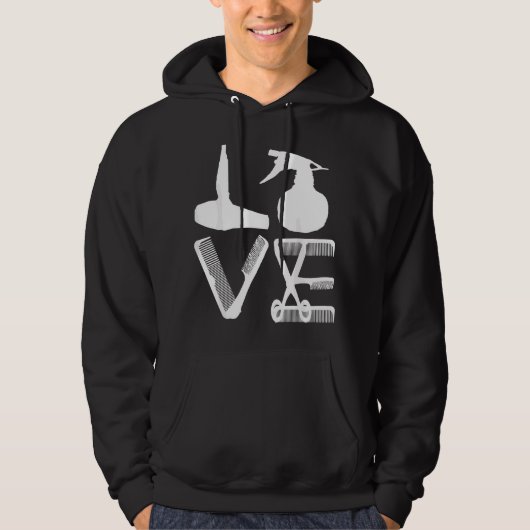 Kappersliefde föhn schaar kapper haar Br Hoodie (Voorkant)