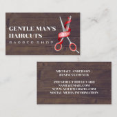 kappersschaar | Houten achtergrond Visitekaartje (Voorkant / Achterkant)