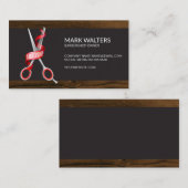 kappersschaar | kapstok | houtversiering visitekaartje (Voorkant / Achterkant)