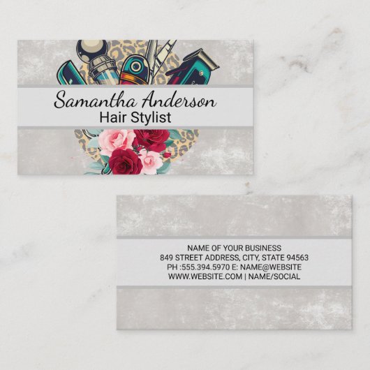 kappersschaar | Rozen Visitekaartje (Voorkant / Achterkant)