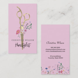 kappersschaar wilde bloemen visitekaartje