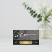 Kappersscharen | Marmer | Goud Metaal Visitekaartje (Staand voorkant)