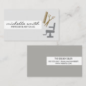 Kappersstoel Kam Schaar Visitekaartje (Voorkant / Achterkant)