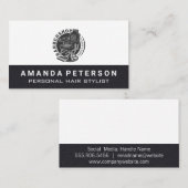 kappersstoel | lederen trim visitekaartje (Voorkant / Achterkant)