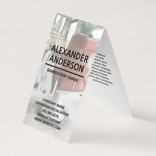 kappersstoel visitekaartje (Voorkant)