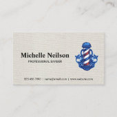 kapperszaak | Barber Pole Logo Visitekaartje (Voorkant)