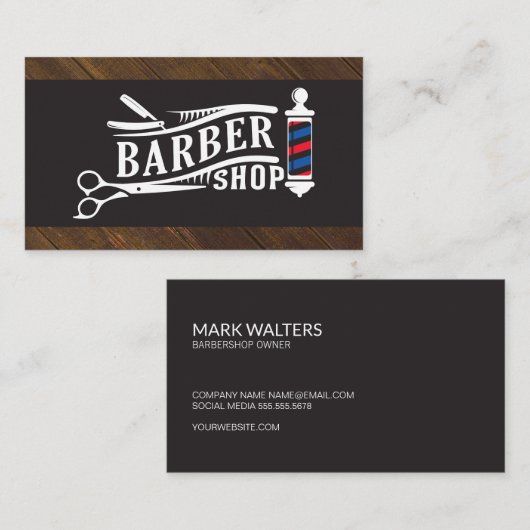 kapperszaak | Barber Pool en gereedschap Visitekaartje (Voorkant / Achterkant)