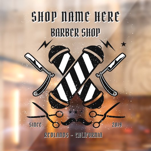 Kapperszaak Bedrijfsadvertentie Aanpassen Raamsticker (Vel 2)