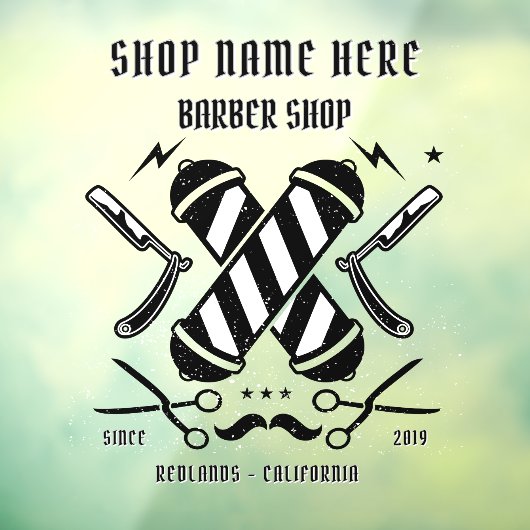 Kapperszaak Bedrijfsadvertentie Aanpassen Raamsticker (Vel 3)