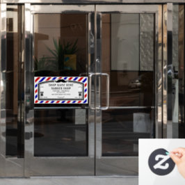 Kapperszaak deuradvertentie aanpassen raamsticker