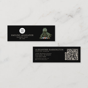 Kapperszaak Emerald Alligator Qr Code Sociale Icon Mini Visitekaartje