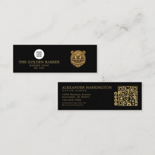 Kapperszaak Golden Beaver Qr Code Sociale Pictogra Mini Visitekaartje