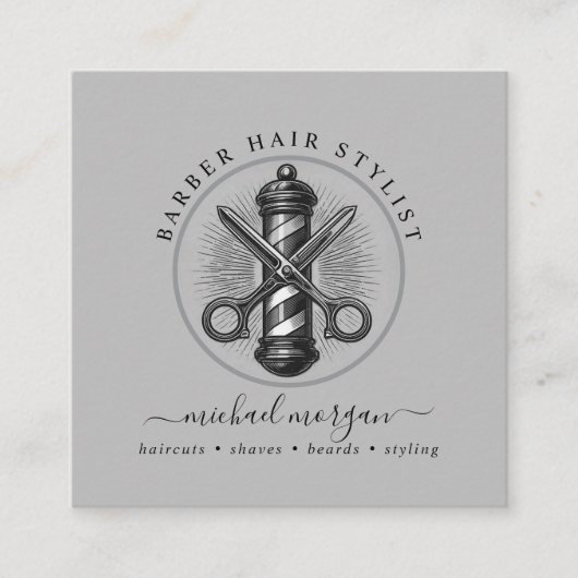  kapperszaak Haarstylist Barber Vierkante Visitekaartje (Voorkant)
