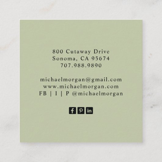  kapperszaak Haarstylist Barber Vierkante Visitekaartje (Achterkant)