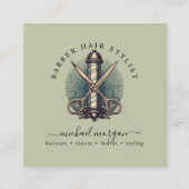  kapperszaak Haarstylist Barber Vierkante Visitekaartje (Voorkant)