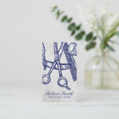 kapperszaak | Haarstylist Gereedschap Scharen Visitekaartje (Staand voorkant)