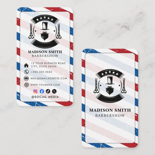 Kapperszaak Kapsalon Professionele Kapper Visitekaartje (Voorkant / Achterkant)