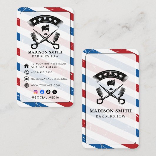 Kapperszaak Kapsalon Professionele Kapper Visitekaartje (Voorkant / Achterkant)