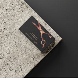 Kapperszaak Kapsalon Zwarte Koperen Schaar Visitekaartje