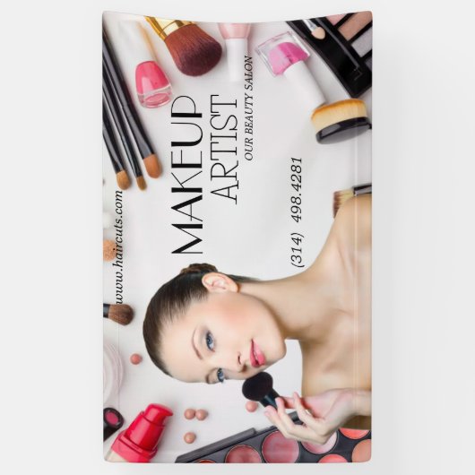 Kapperszaak kapsel elegante visagist modern spandoek (Verticaal)