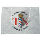 Kapperszaak King Crown Barber Pole Kapsalon Groot Cadeauzakje (Voorkant)