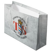 Kapperszaak King Crown Barber Pole Kapsalon Groot Cadeauzakje (Voorkant Gekanteld)