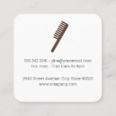 kapperszaak | Leer | Scheren en knippen Vierkante Visitekaartje (Achterkant)