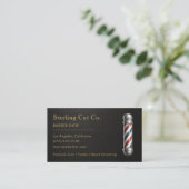 Kapperszaak Metallic Professional Visitekaartje (Staand voorkant)