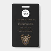 Kapperszaak Modern Bronzen Buffalo Kapper Personee Badge (Achterkant)