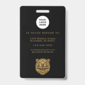 Kapperszaak Modern Gouden Bever Kapperstaf Badge (Achterkant)