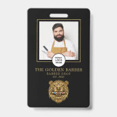 Kapperszaak Modern Gouden Bever Kapperstaf Badge (Voorzijde)