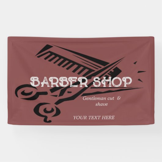 kapperszaak moderne knip schaar kapper  spandoek (Horizontaal)
