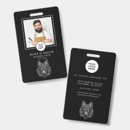 Kapperszaak Moderne Scheermes Wolf Zilver Kapperss Badge