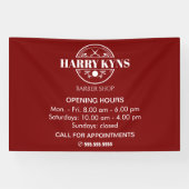 Kapperszaak openingstijden aangepast spandoek (Horizontaal)