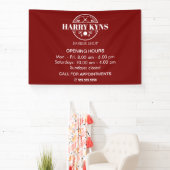 Kapperszaak openingstijden aangepast spandoek (Insitu)
