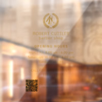 Kapperszaak openingstijden gouden logo QR CODE